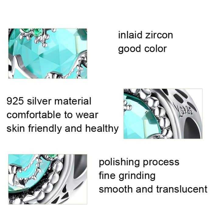 SCC246 Bright Starry Sterling Silber Armband Lose Perlen Zirkon Schmuck – Bild 2