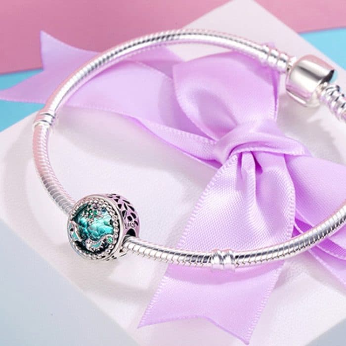 SCC246 Bright Starry Sterling Silber Armband Lose Perlen Zirkon Schmuck – Bild 3