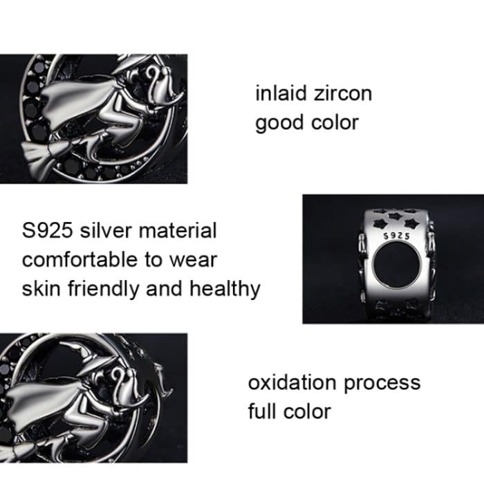 SCC2405 Halloween Hexe DIY Armband Bead S925 Silber Bead Zubehör – Bild 2