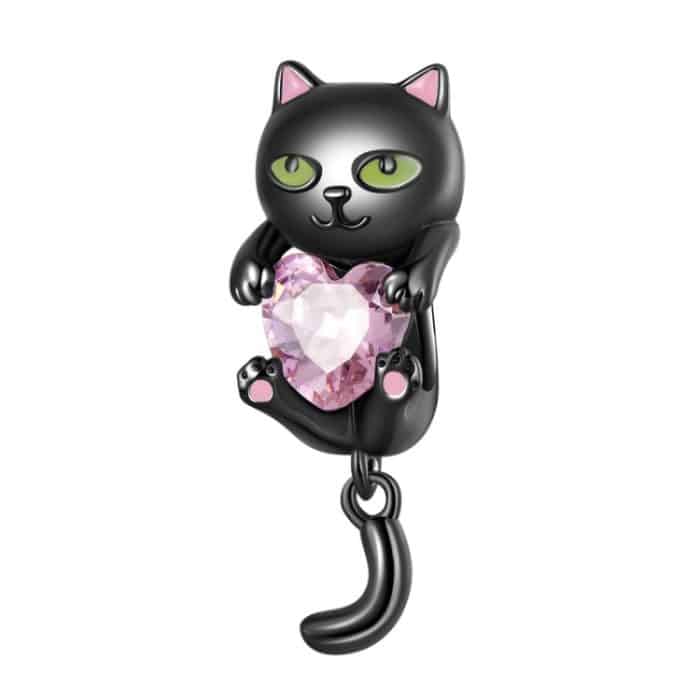 SCC2329 Little Black Cat DIY Armband Bead S925 Silber Bead Zubehör – Bild 1