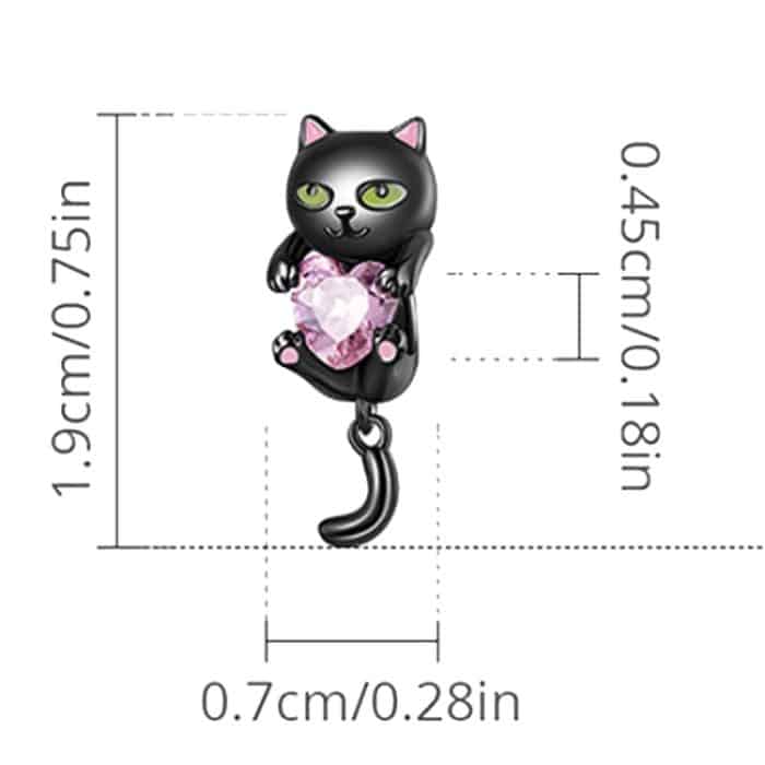 SCC2329 Little Black Cat DIY Armband Bead S925 Silber Bead Zubehör – Bild 2
