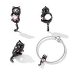 SCC2329 Little Black Cat DIY Armband Bead S925 Silber Bead Zubehör – Bild 4