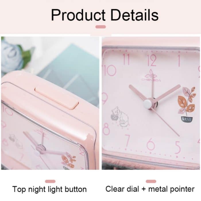 Niedlicher kleiner Wecker für Kinder, Nachttisch-Nachtlichtuhr, A306 Pink, A306 Beige, A306 Green, A306 Blue, A307 Pink, A307 Beige, A307 Green, A307 Blue – Bild 5