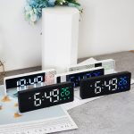 0715 Elektronische Uhr mit sprachaktivierter LED-Stummschaltung, Datums- und Temperaturanzeige, Black Surface Blue Light, Black Surface Green Light, Black Surface Red Light, White Shell Blue Light, White Shell Green Light, White Shell Red Light... – Bild 2
