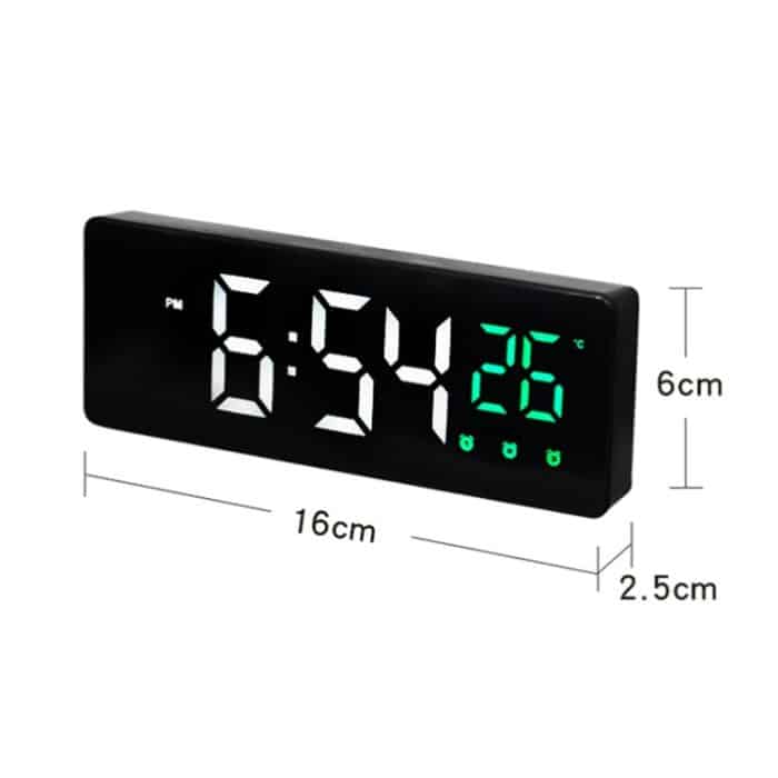 0715 Elektronische Uhr mit sprachaktivierter LED-Stummschaltung, Datums- und Temperaturanzeige, Black Surface Blue Light, Black Surface Green Light, Black Surface Red Light, White Shell Blue Light, White Shell Green Light, White Shell Red Light... – Bild 7