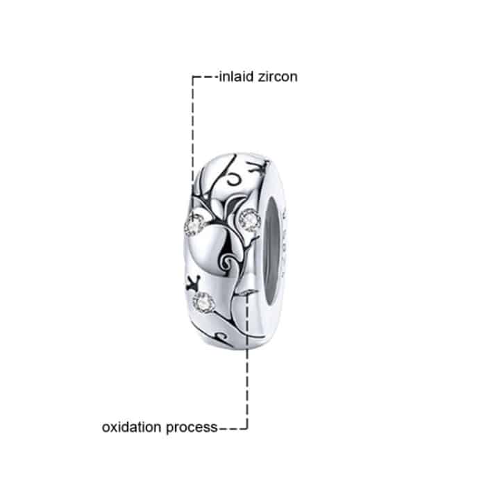 SCC1559 Muster Silikon Positionierungsschnalle Spacer S925 Silber Armband Zubehör – Bild 2