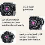 SCC2380 Gepflanzte schwarze Rose DIY Perlen 925 Silber Armband Perle – Bild 2