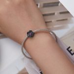 SCC2380 Gepflanzte schwarze Rose DIY Perlen 925 Silber Armband Perle – Bild 5
