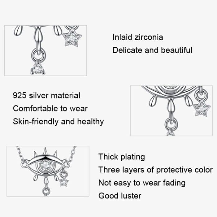 SCN484 Schlüsselbein-Halskette mit Weißgold überzogene Damen-Halskette aus 925er Silber – Bild 2