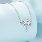 SCN484 Schlüsselbein-Halskette mit Weißgold überzogene Damen-Halskette aus 925er Silber – Bild 3