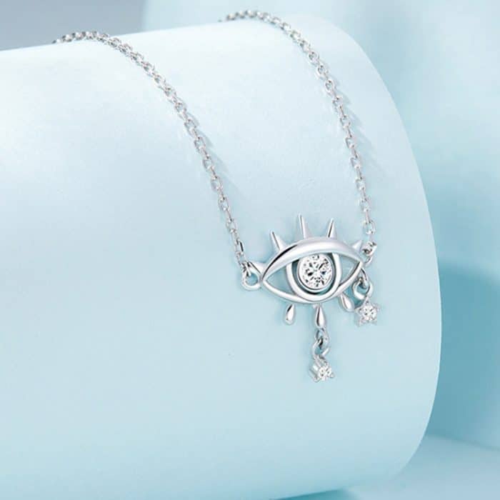 SCN484 Schlüsselbein-Halskette mit Weißgold überzogene Damen-Halskette aus 925er Silber – Bild 3