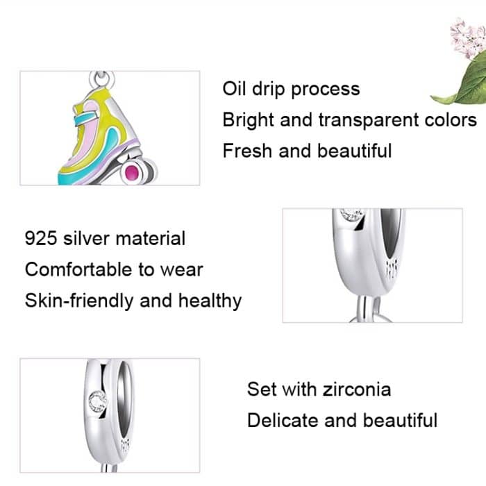 SCC2213 Skate DIY Anhänger Perlen 925 Silber Armband Anhänger Zubehör – Bild 2