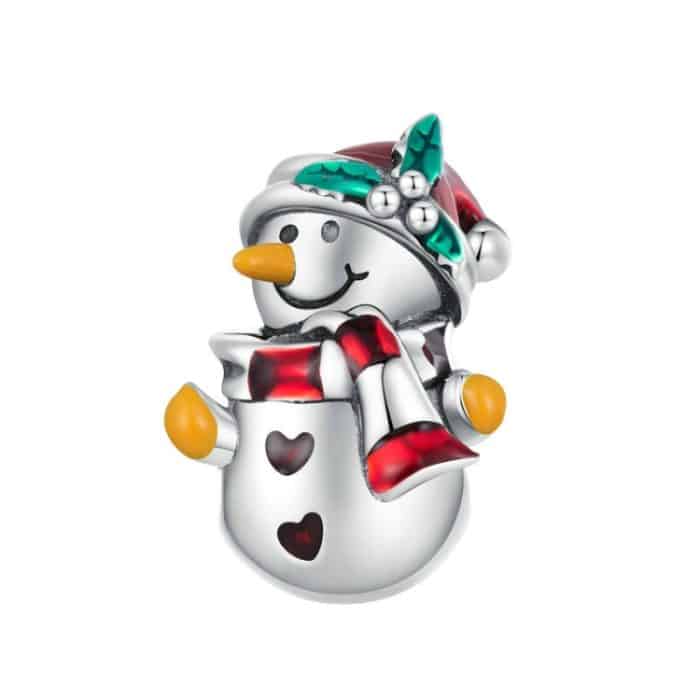 SCC2415 Weihnachten Schneemann Armband Perlen 925 Silber Perlen Zubehör – Bild 1