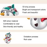 SCC2415 Weihnachten Schneemann Armband Perlen 925 Silber Perlen Zubehör – Bild 2