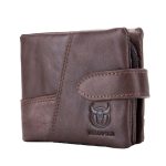 BUFF CAPTAIN 01 Multifunktionale horizontale Geldbörse mit abnehmbarer Vintage-Lederschnalle, 01(Coffee), 01(Brown)