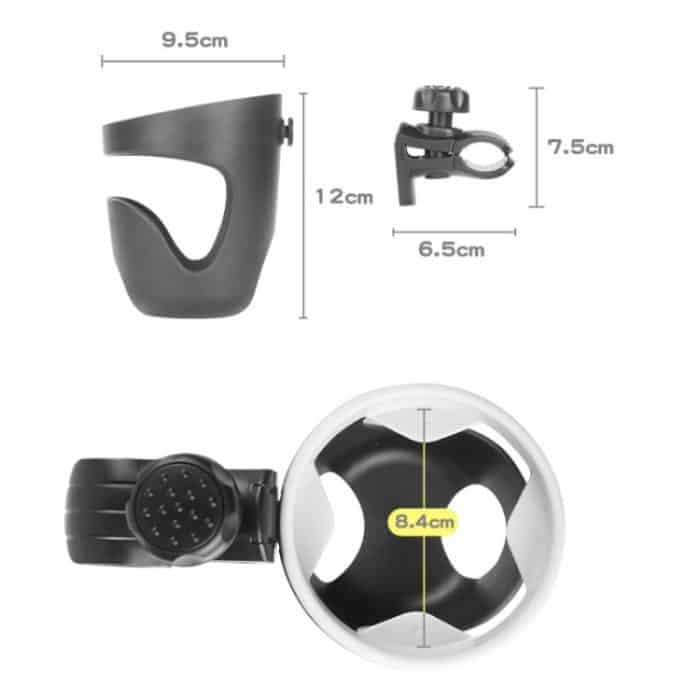 Kinderwagen Universeller multifunktionaler Flaschenbecherhalter, Black – Bild 3