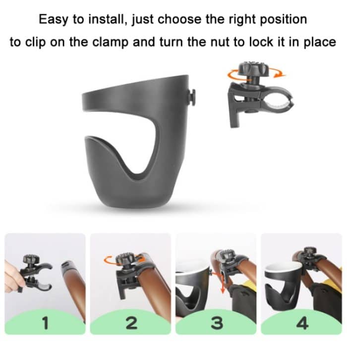 Kinderwagen Universeller multifunktionaler Flaschenbecherhalter, Black – Bild 6