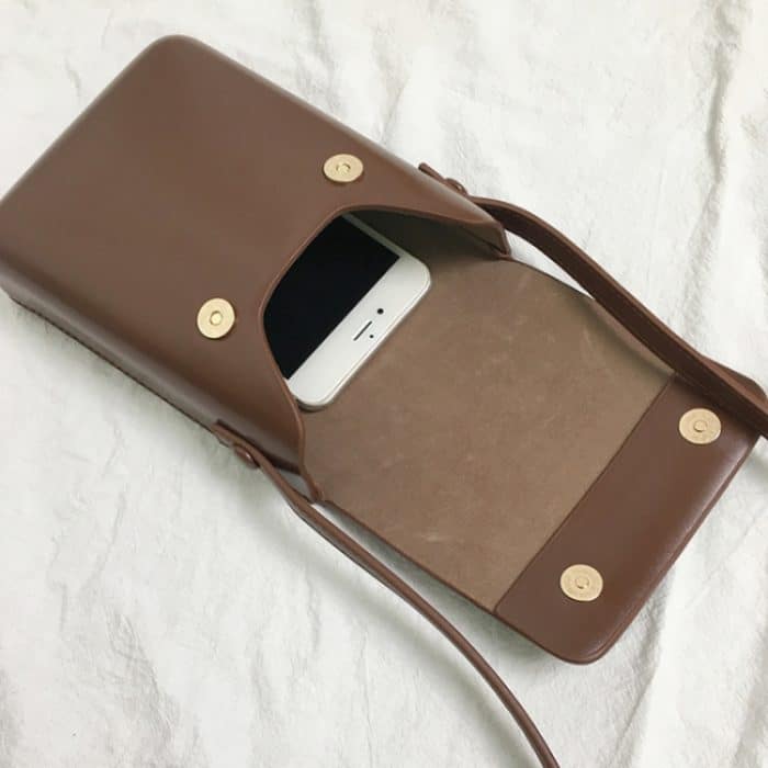 Modische, vielseitige vertikale Modelle, einzelne Schulter-Crossbody-Handytasche, Yellow, Red, Black, Brown, Creamy White, Apricot, Zebra Pattern, Purple – Bild 5