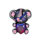 BSC68 S925 Silber Bär Bär Perlen Schwarz vergoldet Liebesarmband Perlen