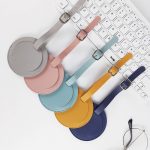 5 Stück runder Bordkarten-Gepäckanhänger aus weichem Leder mit Nähten – Bild 5