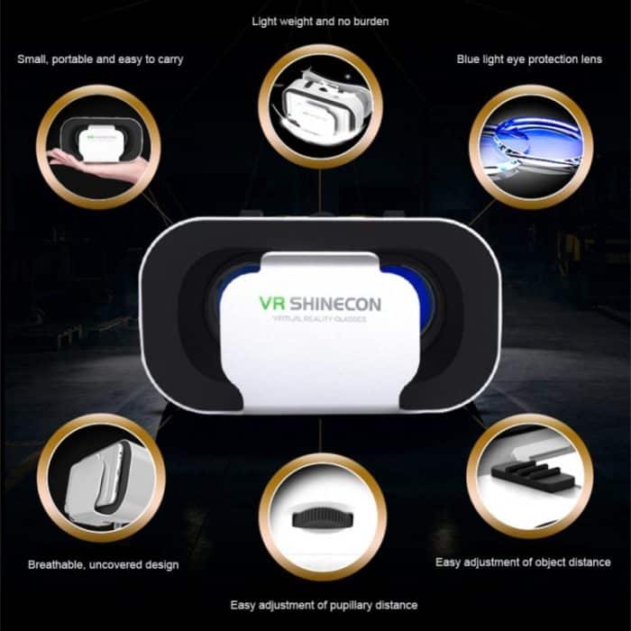 VR SHINECON G05 5. 3D VR Brille Virtuelles Headset Digitale Brille, G05 White – Bild 3
