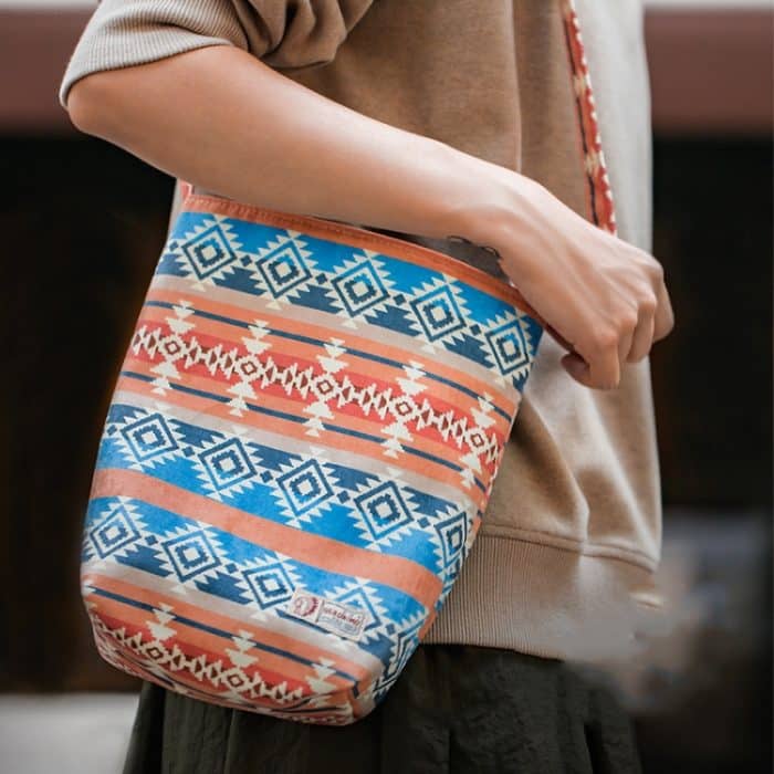 Maden YS2208825 Retro National Canvas Barrel Bags Messenger-Tasche mit doppeltem Verwendungszweck, YS2208825 – Bild 1