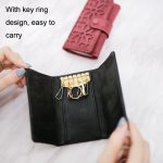 Multifunktionale PU-Damen-Schlüsseltasche mit dreifacher Faltschnalle, PU Black, PU Grey, PU Red, PU Pink, PU Green, PU Blue – Bild 4