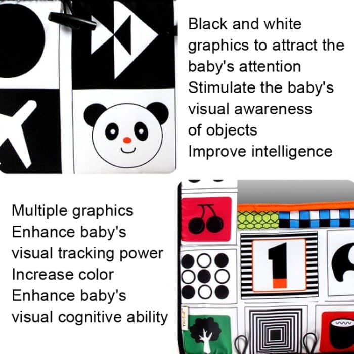 Baby-Hängespielzeug, faltbarer Baby-Sehtrainingsmuster-Spiegel, Red Yellow, Black Red – Bild 4