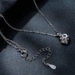 Halskette mit sechseckigem Moissanit-Anhänger aus Sterlingsilber, S925, weiß vergoldet – Bild 2