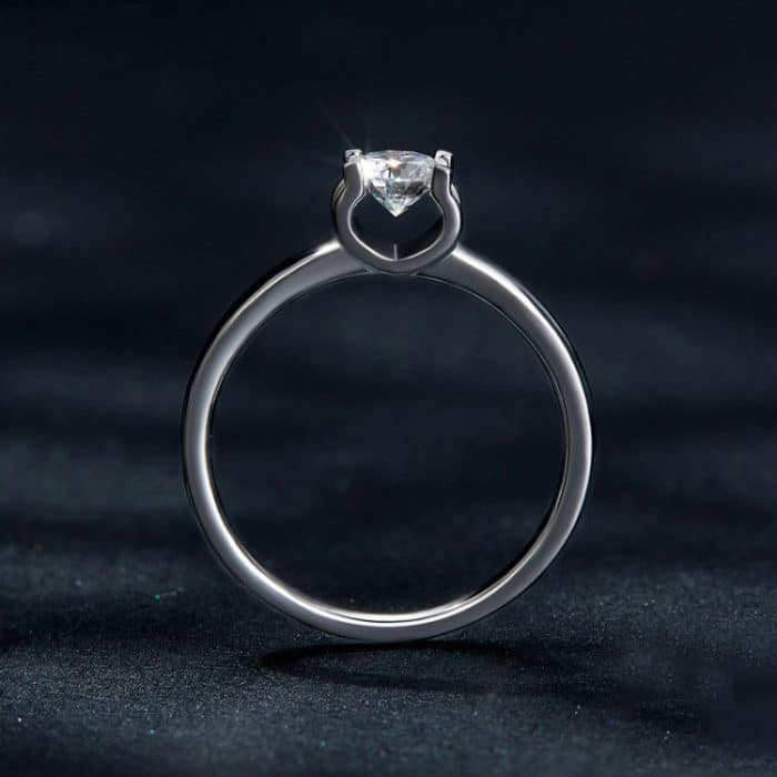 MSR007 Sterling Silber S925 Spirit Moissanit weiß vergoldeter Ring – Bild 2