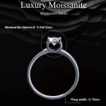 MSR007 Sterling Silber S925 Spirit Moissanit weiß vergoldeter Ring – Bild 3