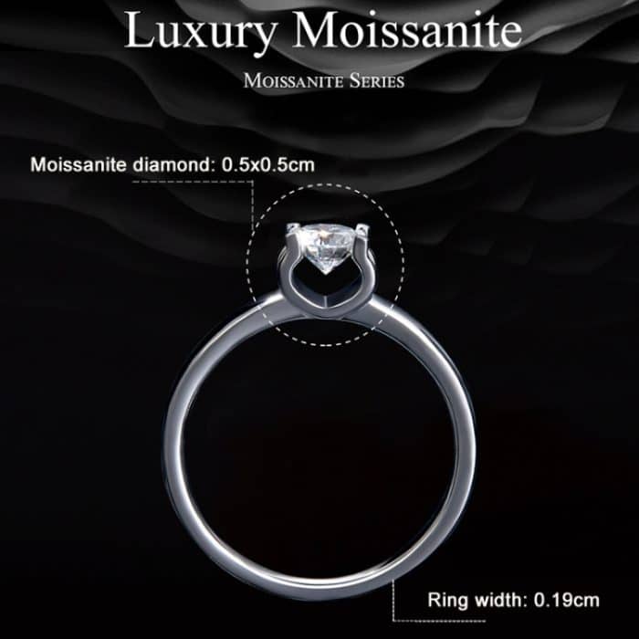 MSR007 Sterling Silber S925 Spirit Moissanit weiß vergoldeter Ring – Bild 3