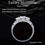 MSR009 Moissanit-Ring aus Sterlingsilber, S925-Spitze, Weißgold plattiert – Bild 3