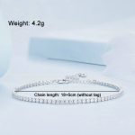 S925 Sterling Silber Weißgold vergoldetes Pop-Zirkonia-Armband – Bild 3