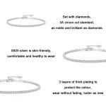 S925 Sterling Silber Weißgold vergoldetes Pop-Zirkonia-Armband – Bild 4