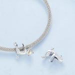S925 Sterling Silber süße weiße Katze Perlenarmband Zubehör – Bild 5
