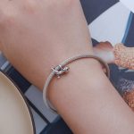 S925 Sterling Silber süße weiße Katze Perlenarmband Zubehör – Bild 6