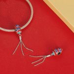 Sterling Silber S925 Glückswolken Rote Laterne Armband Perlenanhänger – Bild 2