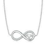 Halskette mit Infinity-Herz und endlosem Symbol aus Sterlingsilber, S925-Zirkonia