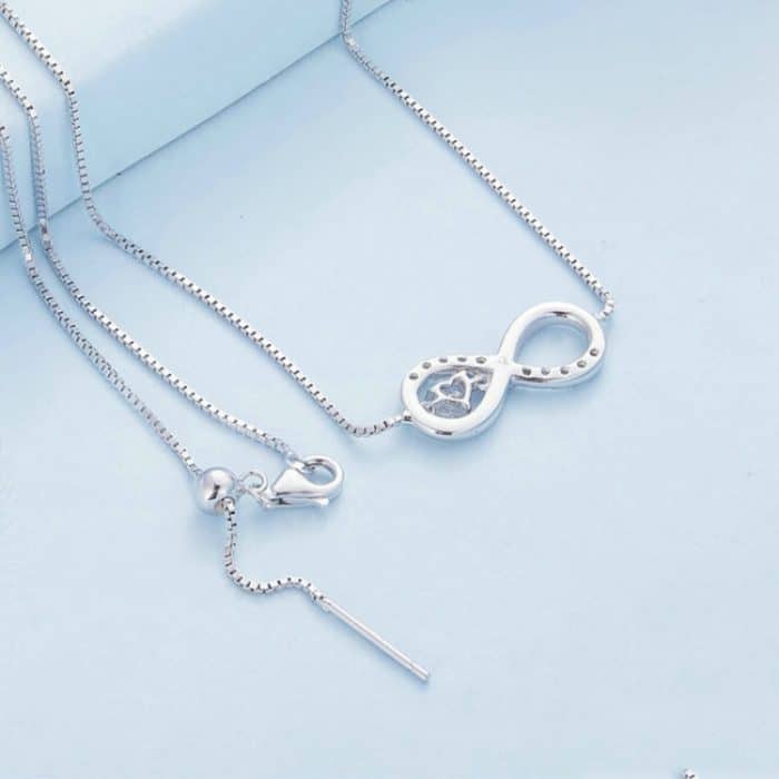 Halskette mit Infinity-Herz und endlosem Symbol aus Sterlingsilber, S925-Zirkonia – Bild 5