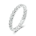 Geometrischer Twist-Ring aus S925-Sterlingsilber mit Weißgoldbeschichtung