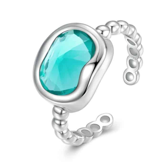 TBD0603167001A.jpg Ring aus synthetischem Paraiba-Sterlingsilber, S925-Silber, weißvergoldet – Bild 1
