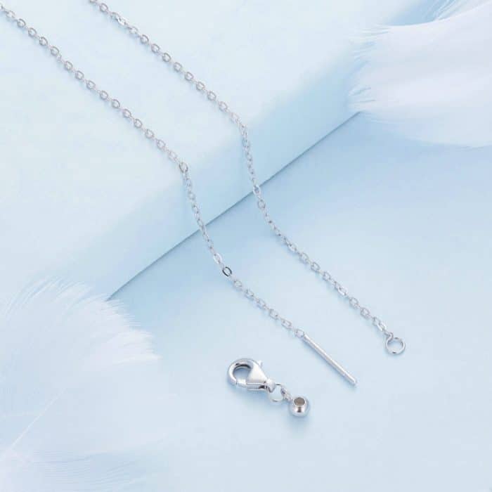 Grüner vierblättriger Kleeblatt-Anhänger aus Sterlingsilber S925, weißvergoldet – Bild 4