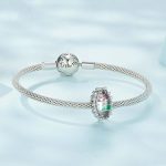 Sterling Silber S925 Rose gravierte Zirkonia-Armbandperlen – Bild 4