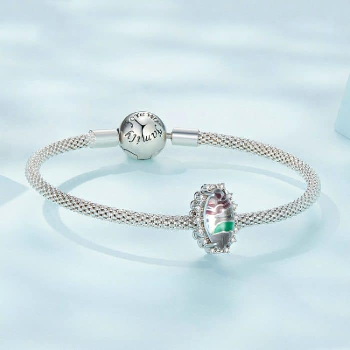 Sterling Silber S925 Rose gravierte Zirkonia-Armbandperlen – Bild 4