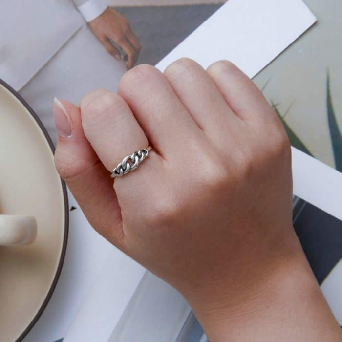 Hohlkreis-Kettenring aus Sterlingsilber S925 – Bild 4