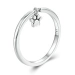 Beweglicher Ring aus Sterlingsilber S925 mit süßem Tierhundepfotenabdruck