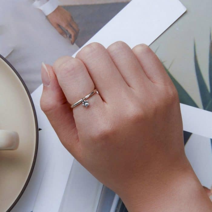 Beweglicher Ring aus Sterlingsilber S925 mit süßem Tierhundepfotenabdruck – Bild 5