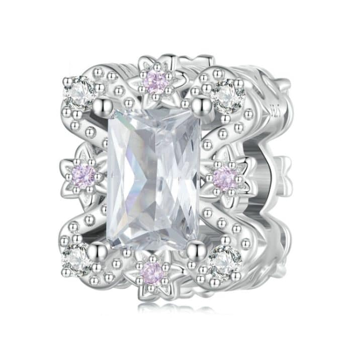 S925 Sterling Silber vergoldet Weißgold Zirkonia Blumen Armband Perlen – Bild 1