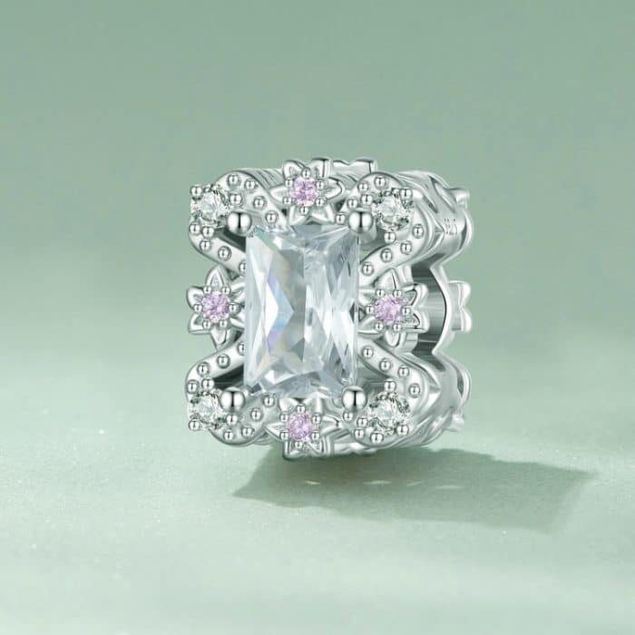 S925 Sterling Silber vergoldet Weißgold Zirkonia Blumen Armband Perlen – Bild 3